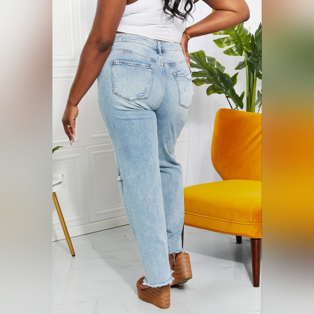 Vervet 90's Vintage Straight Wide Leg Light Wash Jeans Plus 14 16 18 20 - Picture 11 of 15